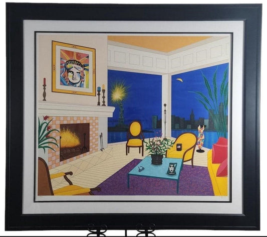 Fanch Ledan Art Print - Signed Interior with Liberty, Framed Wall Decor
