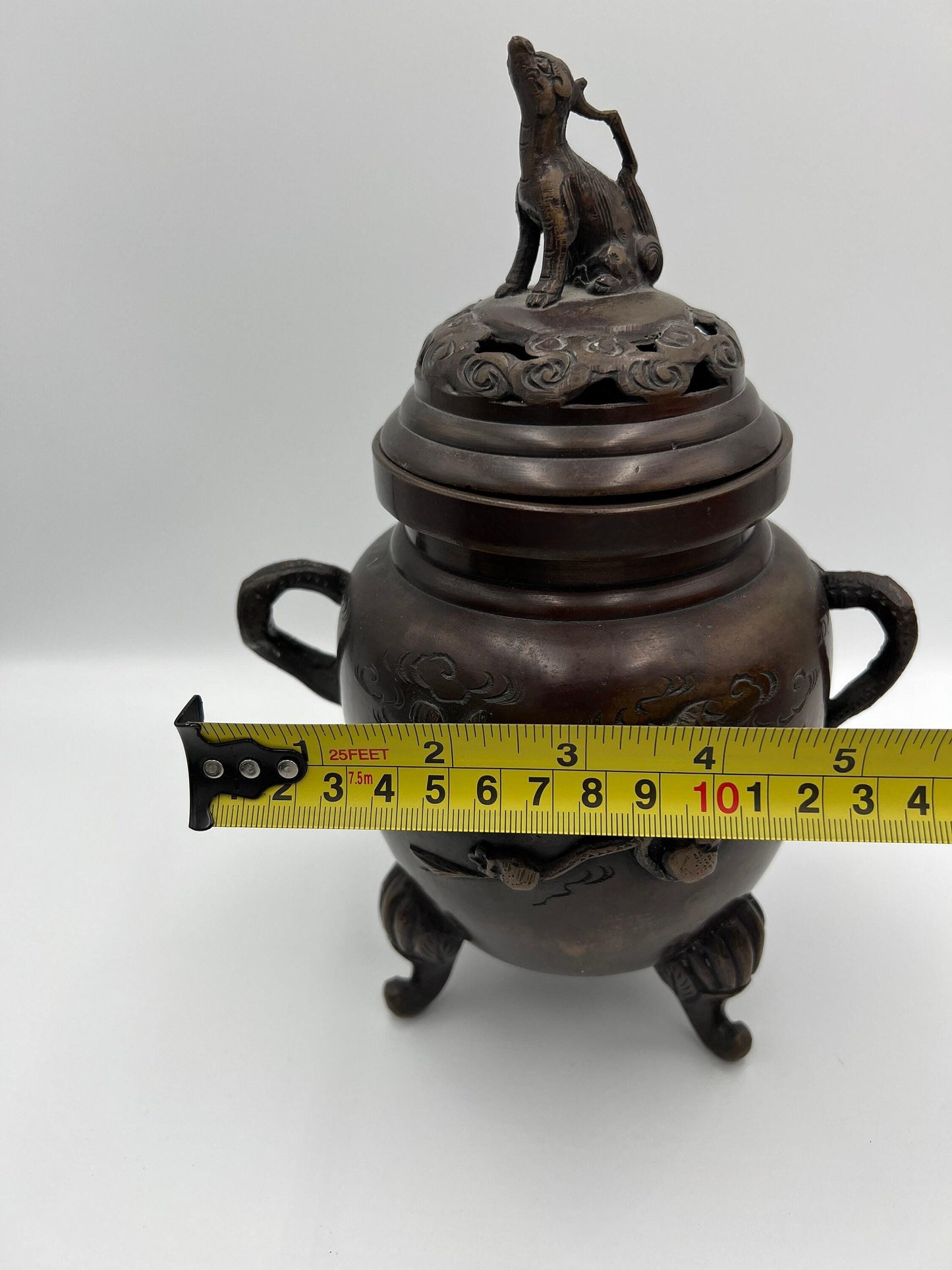 Chinese bronze 3-footed censer / incense burner