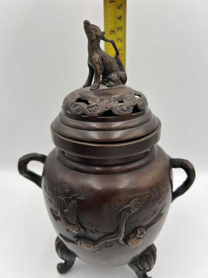 Chinese bronze 3-footed censer / incense burner