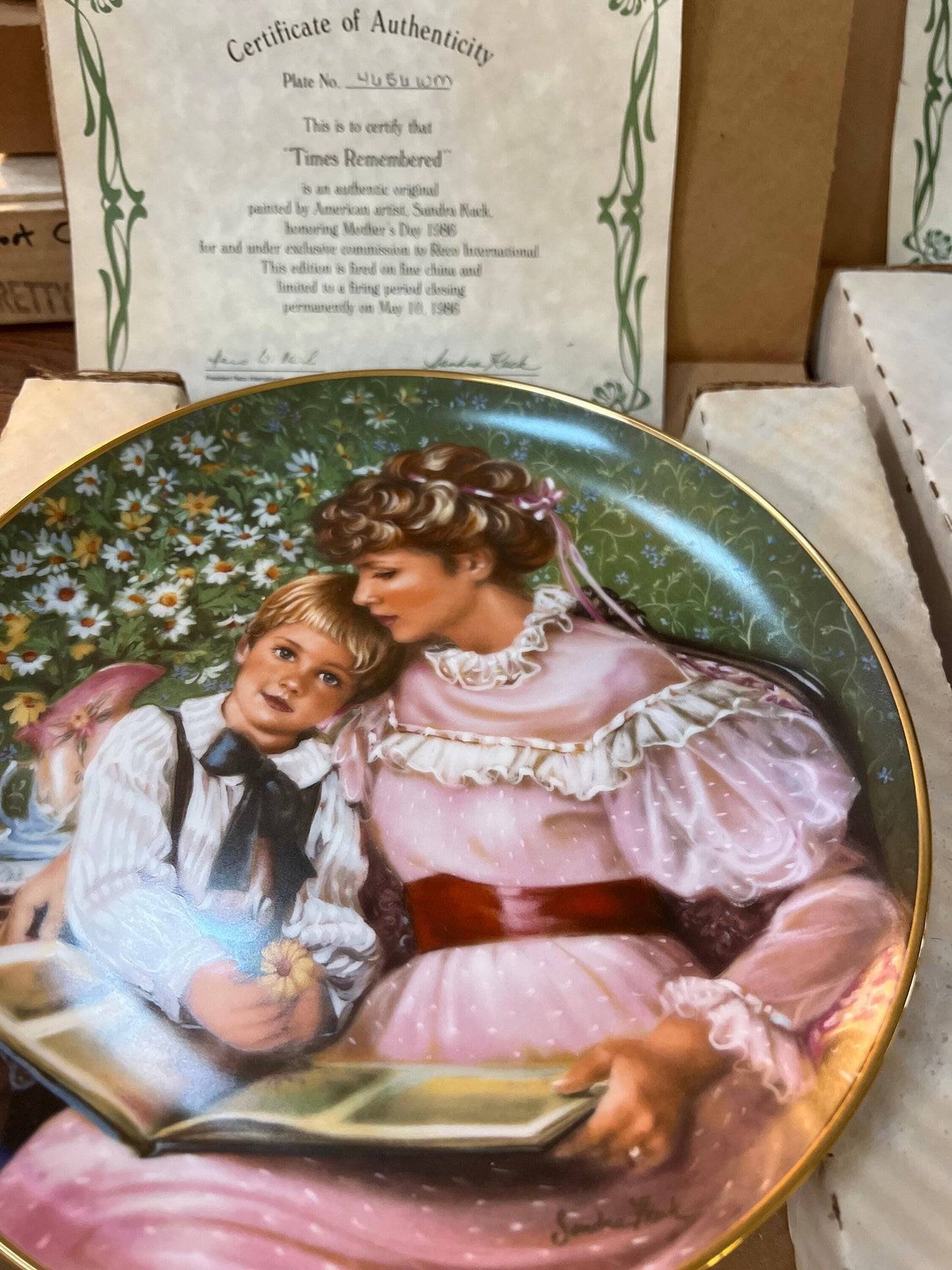 Mother's Day Collectible Plate: Sandra Kuck Floral Design - Limited Edition