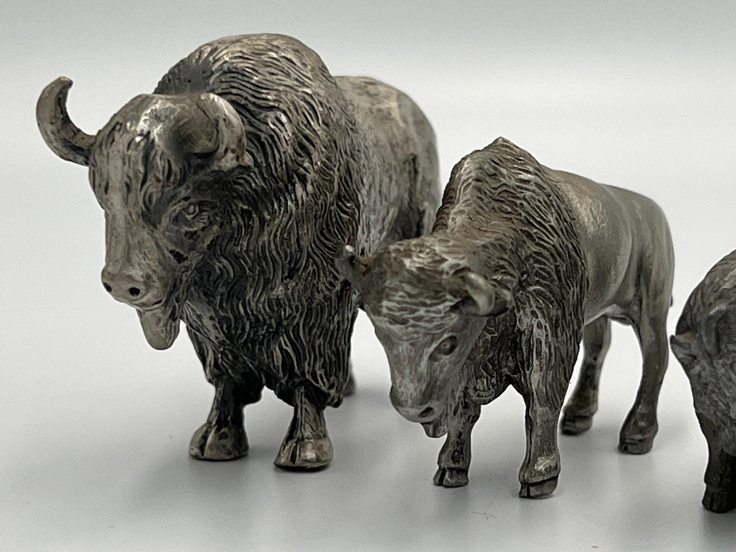 Western Pewter Figurines, Buffalo and Soldier, End of the Trail (Vintage Art)