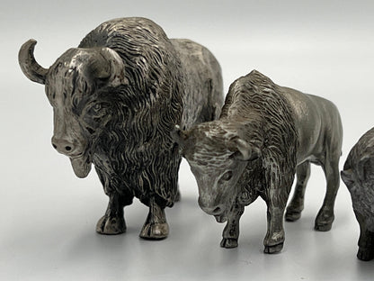 Western Pewter Figurines, Buffalo and Soldier, End of the Trail (Vintage Art)