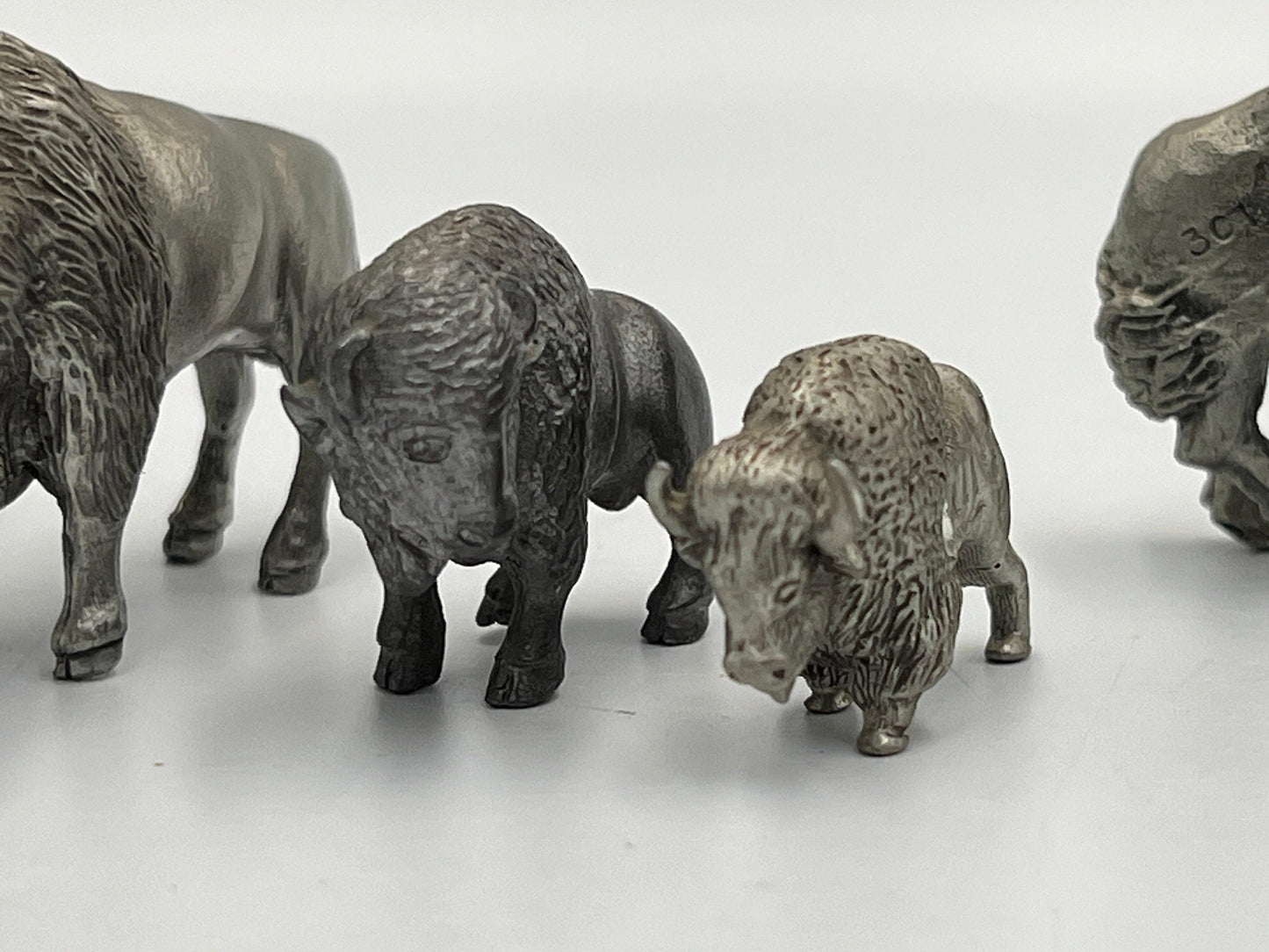Western Pewter Figurines, Buffalo and Soldier, End of the Trail (Vintage Art)