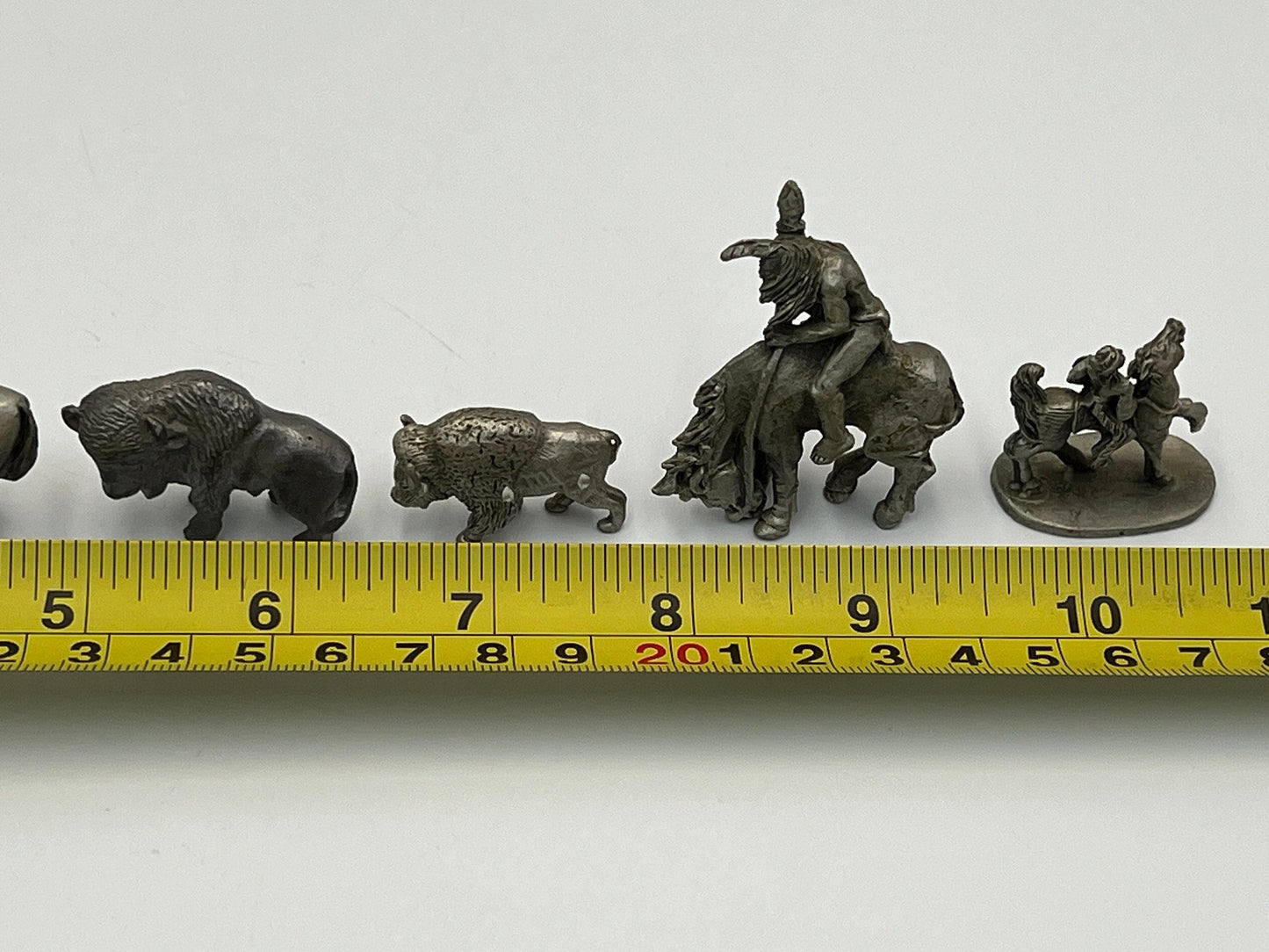 Western Pewter Figurines, Buffalo and Soldier, End of the Trail (Vintage Art)