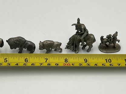 Western Pewter Figurines, Buffalo and Soldier, End of the Trail (Vintage Art)