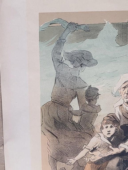 Jules Cheret Lithograph Print: 1897 Fete de Charite, Embossed Seal