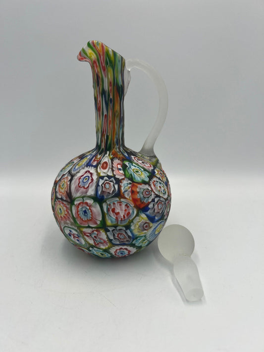 Vintage Murano Millefiori Glass Cruet