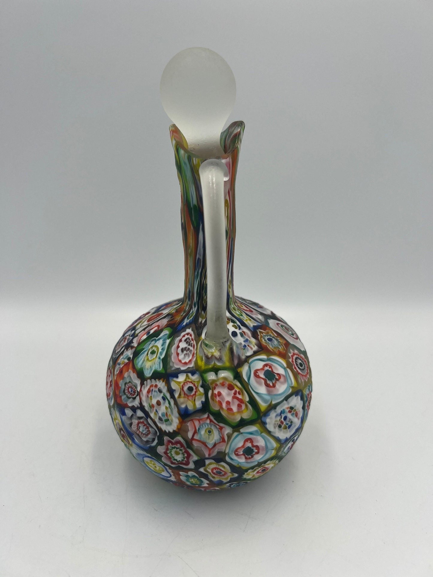 Vintage Murano Millefiori Cruet: Hand Blown Italian Art Glass