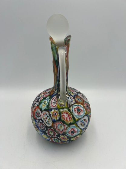 Vintage Murano Millefiori Cruet: Hand Blown Italian Art Glass