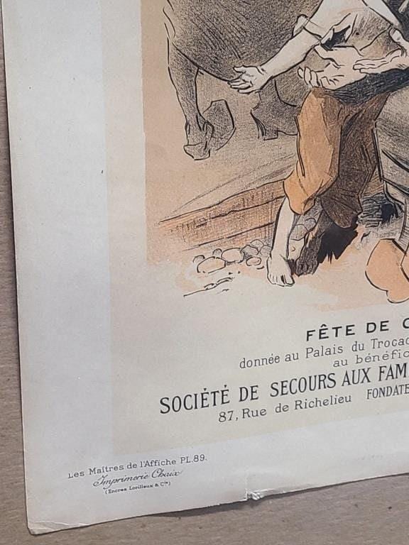 Jules Cheret Lithograph Print: 1897 Fete de Charite, Embossed Seal