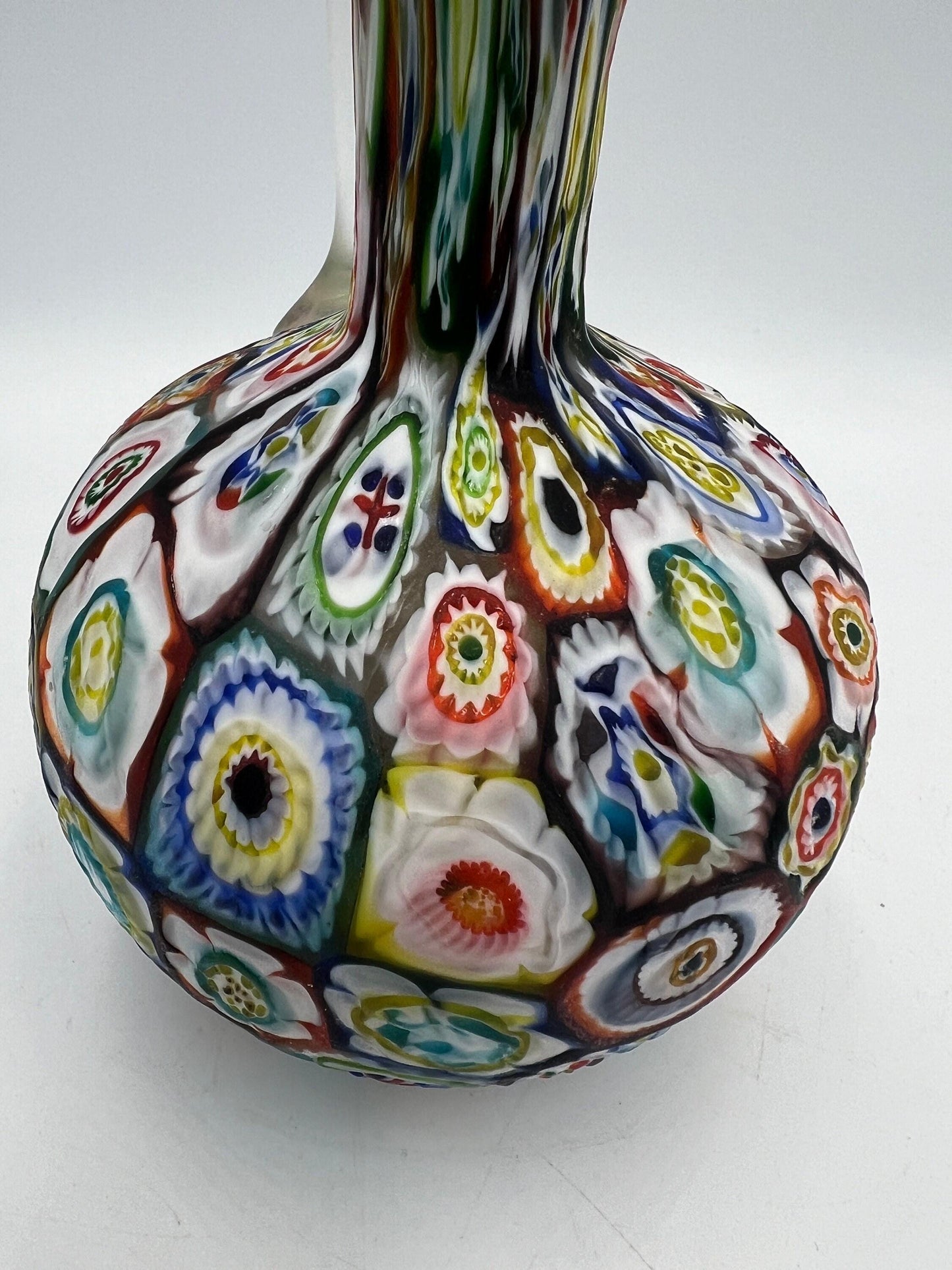 Vintage Murano Millefiori Cruet: Hand Blown Italian Art Glass