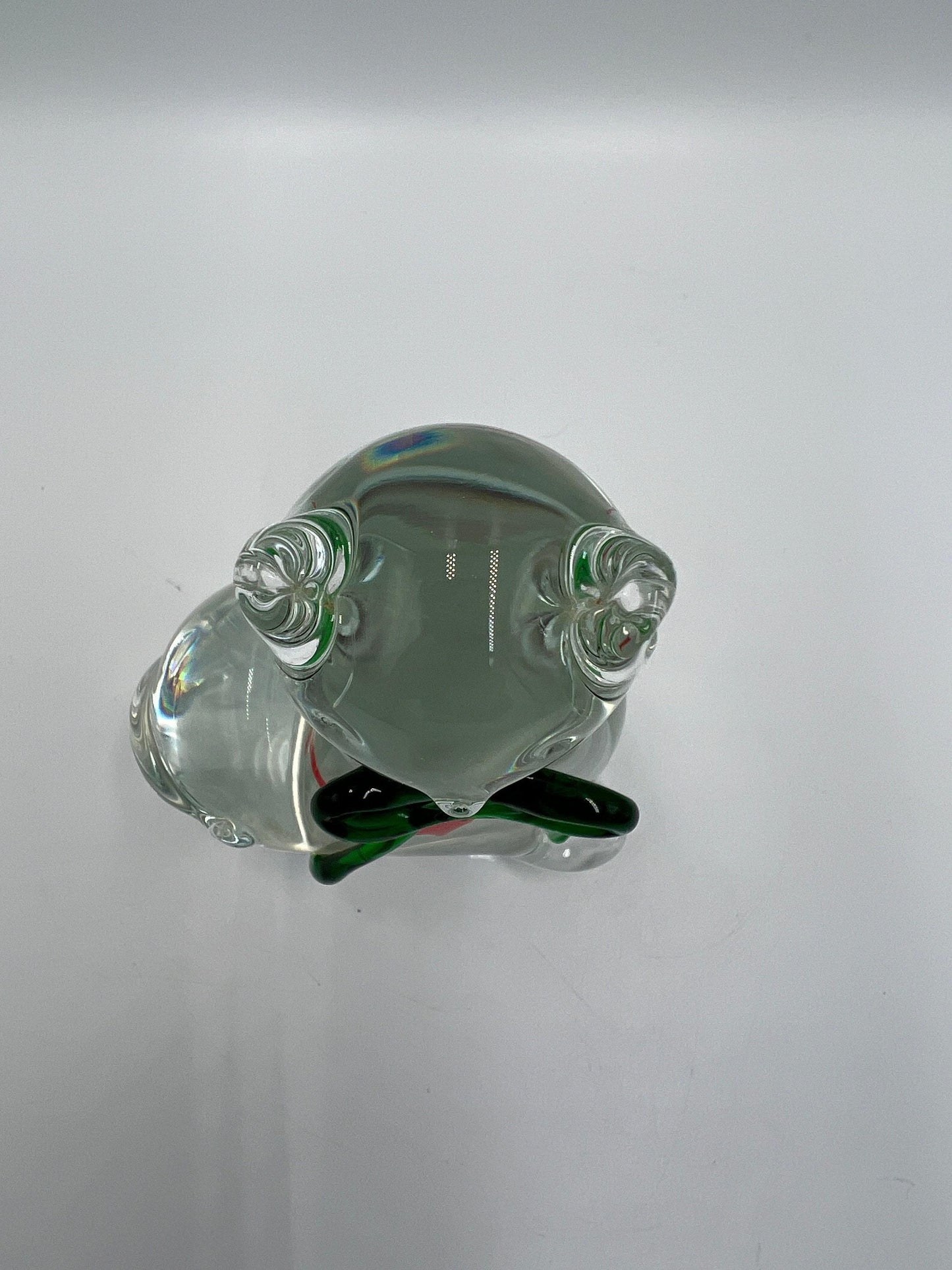 Murano Style Glass Cat Figurine - Whimsical Fish Design