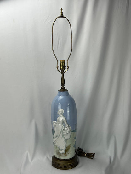 Vintage Royal Copenhagen Lamp - Hand-Painted Ocean and Ship Design