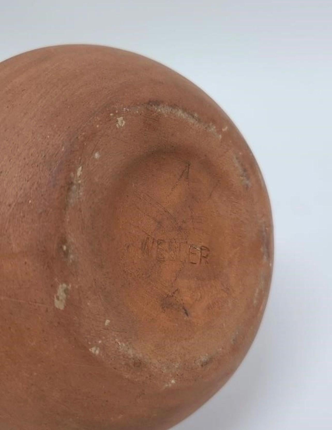 Weller Souevo Vase 5.5" Pottery Antique Art & Crafts Native American Design