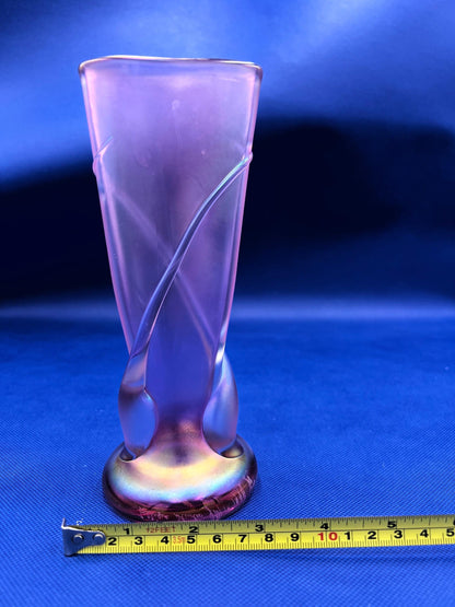 Beautiful Zellique Studio Art Glass Vase SIgned and Dated