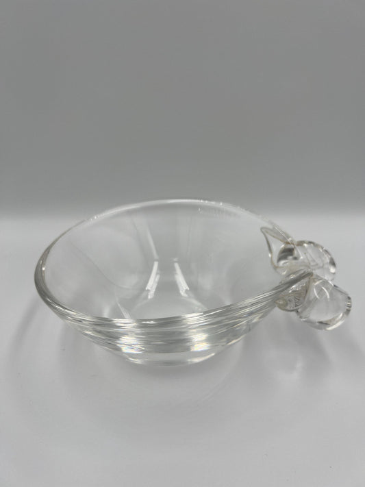 Steuben Crystal Bowl with Scroll Handles