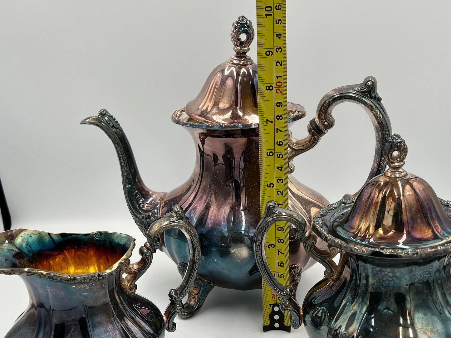 Vintage Silver Coffee and Tea Set (Pot, Creamer & Sugar Bowl)