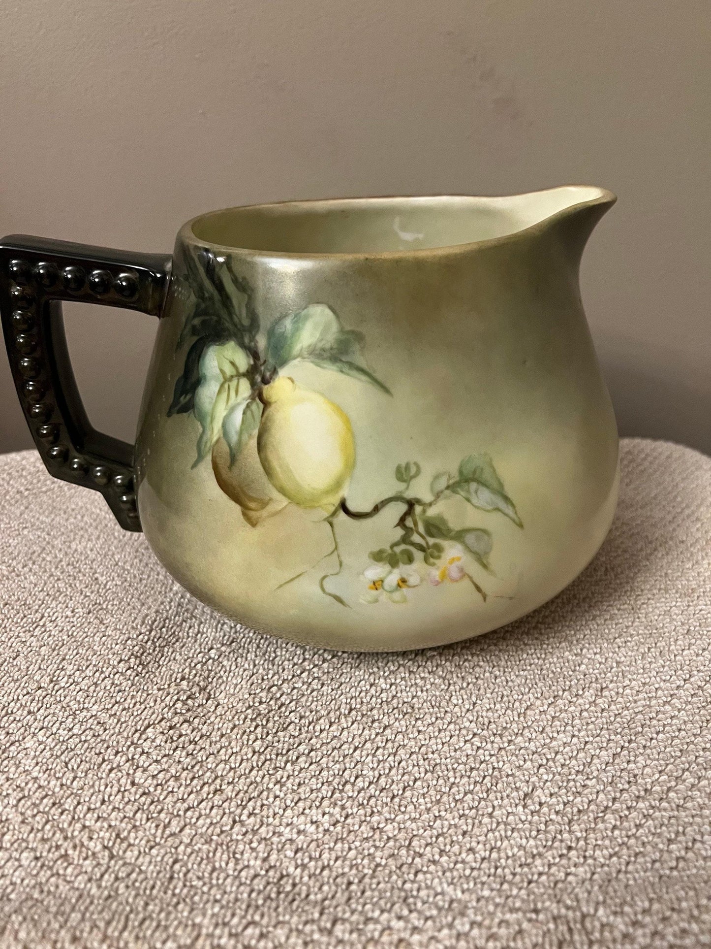 Bavarian, Hand-Painted Cider/Lemonade Pitcher/Jug with 6 cups VINTAGE
