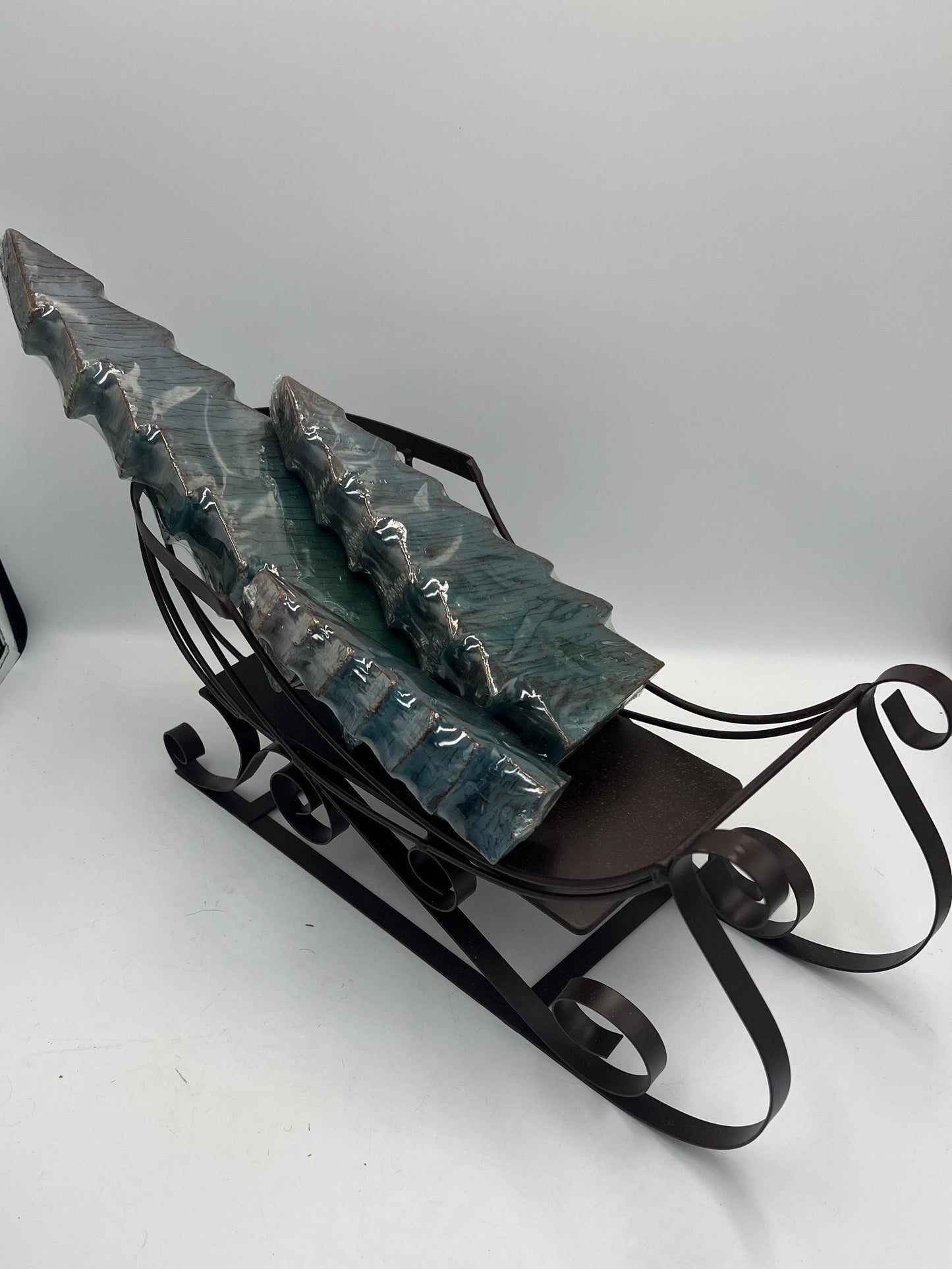 Valerie Parr Hill Candles Christmas Trees Set of 3 with Metal Sled