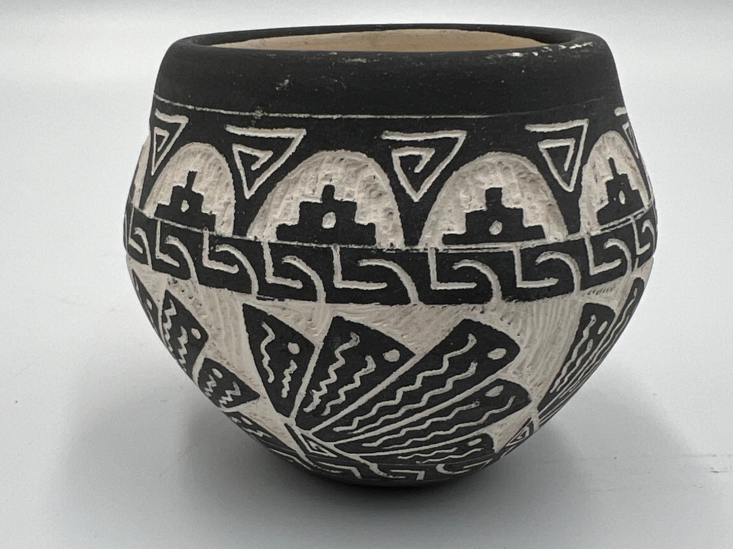 Native American Seed Pot: Vintage Acoma Pottery (Signed and Hand-Painted)