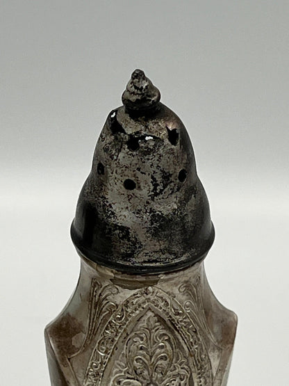 Poole Vintage Salt and Pepper Shakers, Silver Plated Astor Pattern (Tall, Slender)