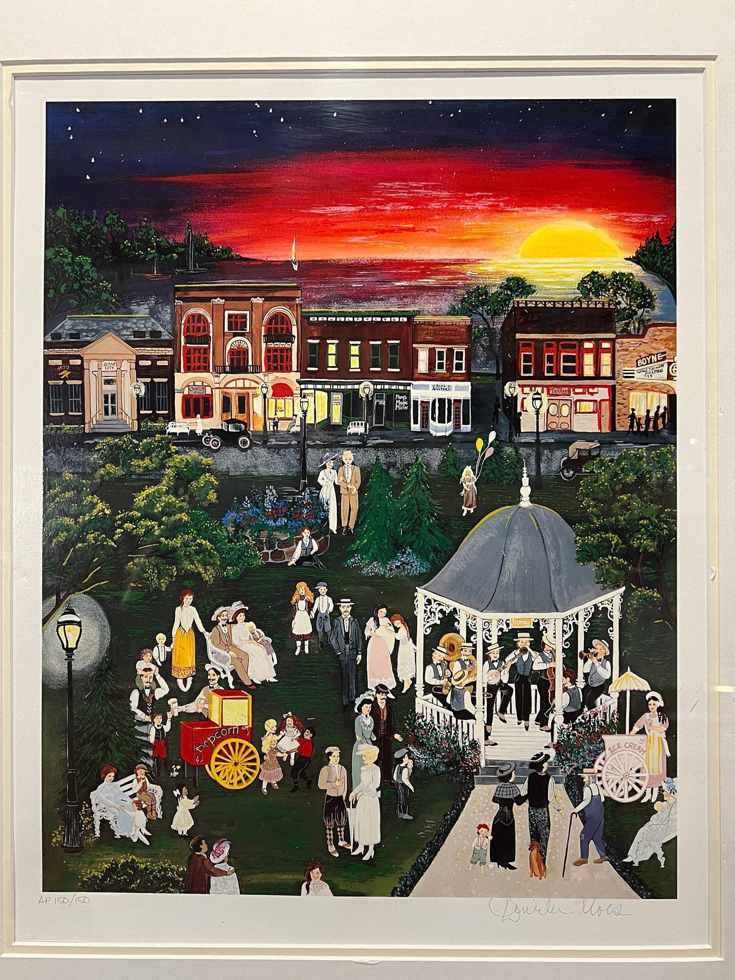 Denielle Spohn Moes Signed and Numbered Limited Edition Serigraph, "Sunset in the Park"