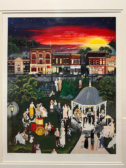 Denielle Spohn Moes Signed and Numbered Limited Edition Serigraph, "Sunset in the Park"