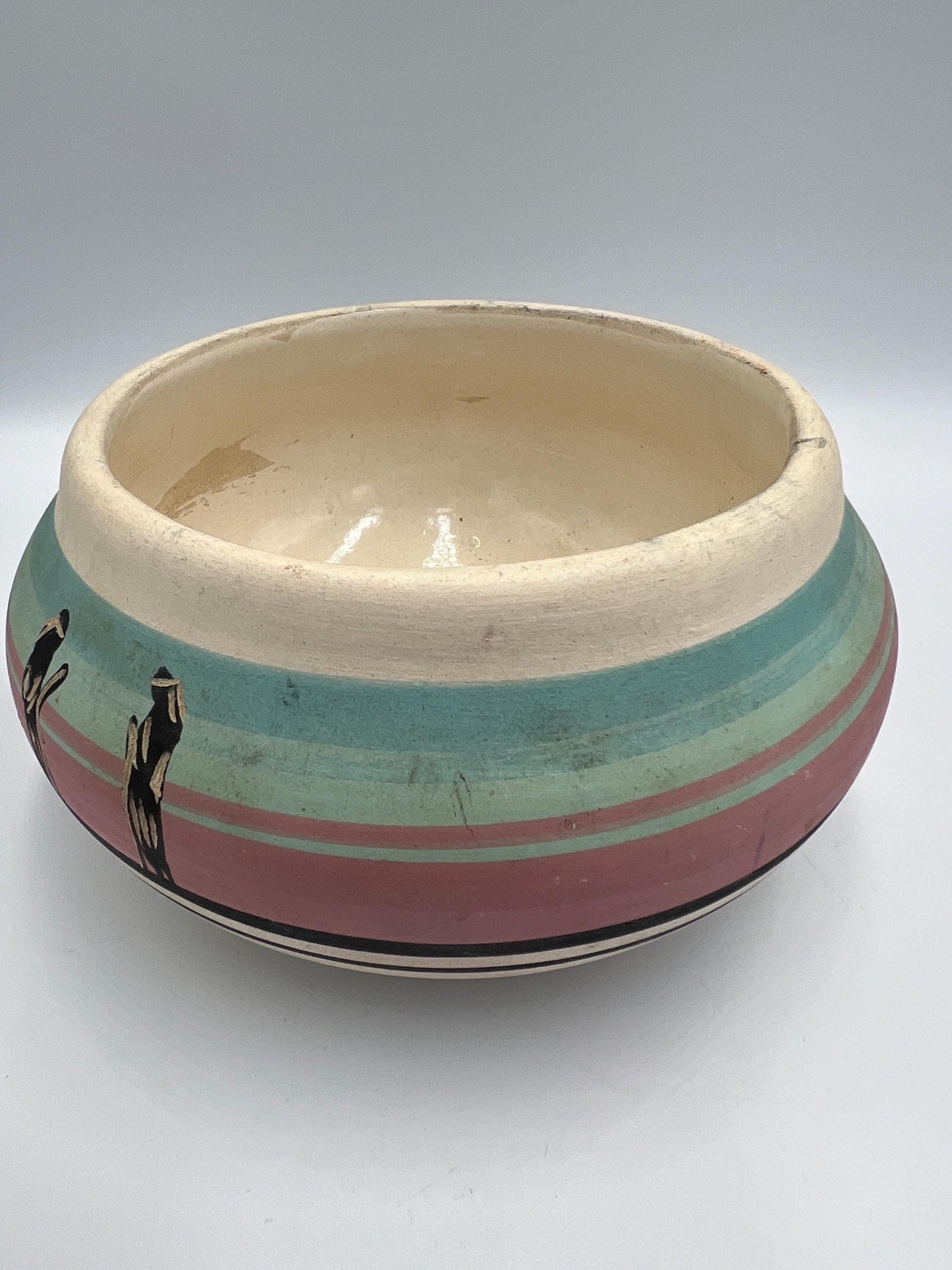 Native American Style Bowl: Rustic Handmade Clay - Southwestern Decor