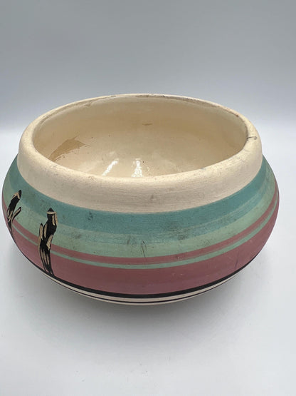 Native American Style Bowl: Rustic Handmade Clay - Southwestern Decor