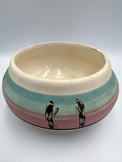 Native American Style Bowl: Rustic Handmade Clay - Southwestern Decor