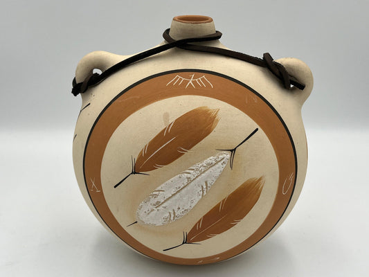 Vintage Hand-Painted Native American Pottery, Desert Pueblo 'Buckskin'