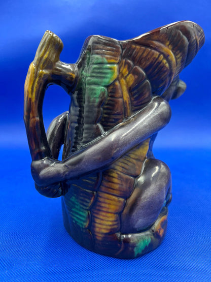 English Majolica monkey jugs / pitcher / large mugs