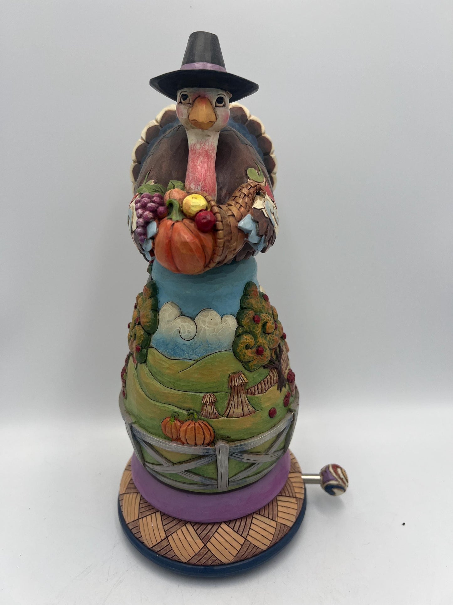 Jim Shore Thanksgiving Turkey - Musical, Rotating Harvest Display