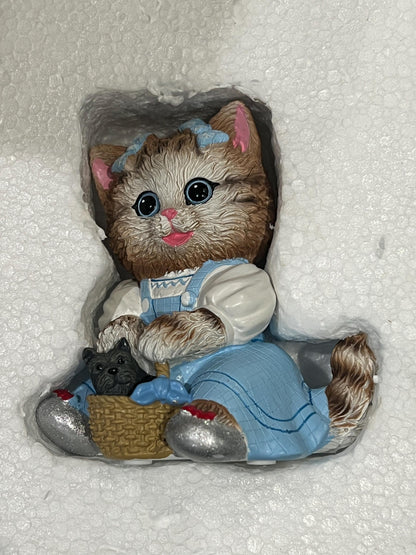 Dorothy Cat and Toto Figurine or Backdrop - Kittens of Oz Resin Collectible Your Choice!