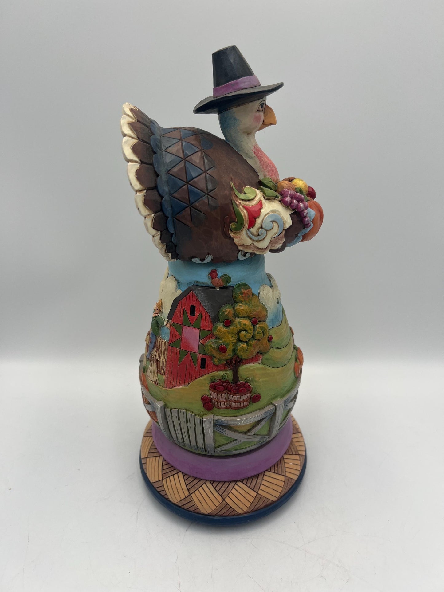 Jim Shore Thanksgiving Turkey - Musical, Rotating Harvest Display
