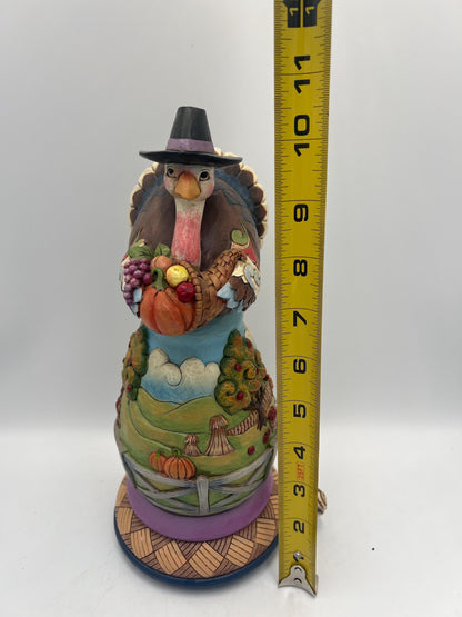 Jim Shore Thanksgiving Turkey - Musical, Rotating Harvest Display