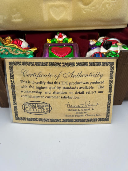 Vintage Thomas Pacconi Christmas Ornaments: Set of 3 Large 6-Inch