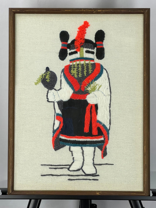 Hopi Kachina Maiden Embroidery - Framed Native American Wall Art