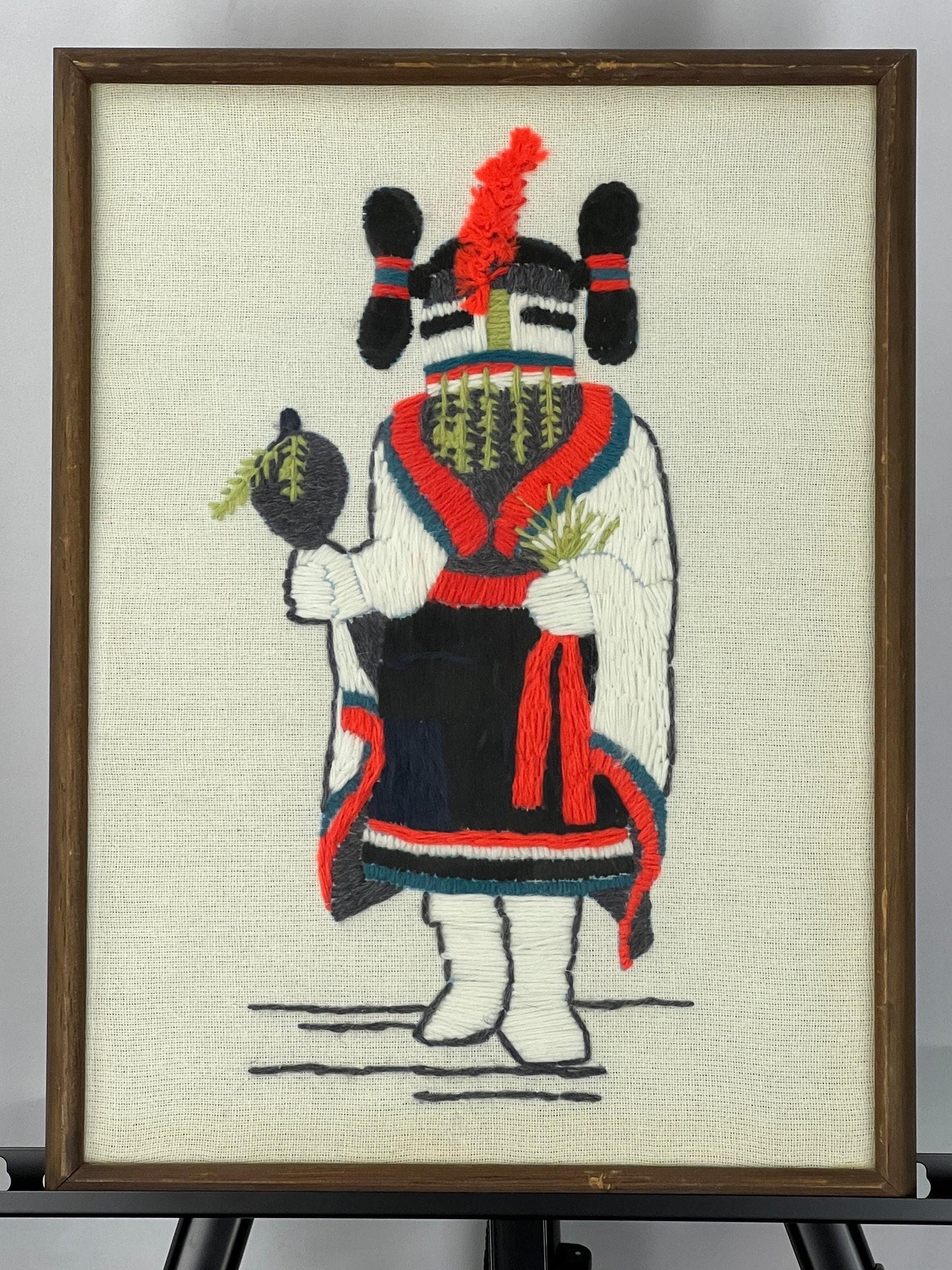 Hopi Kachina Maiden Embroidery - Framed Native American Wall Art