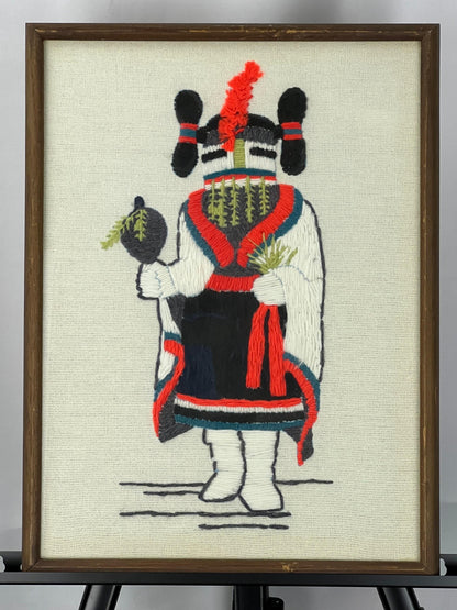 Hopi Kachina Maiden Embroidery - Framed Native American Wall Art