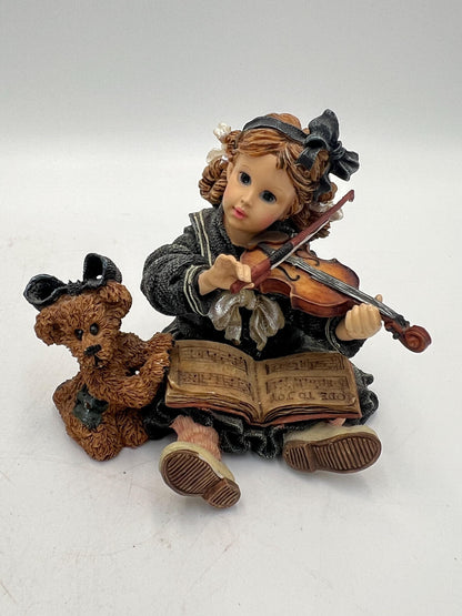 Dollstone Figurines: Vintage Hand-Painted Resin - Children with Animals
