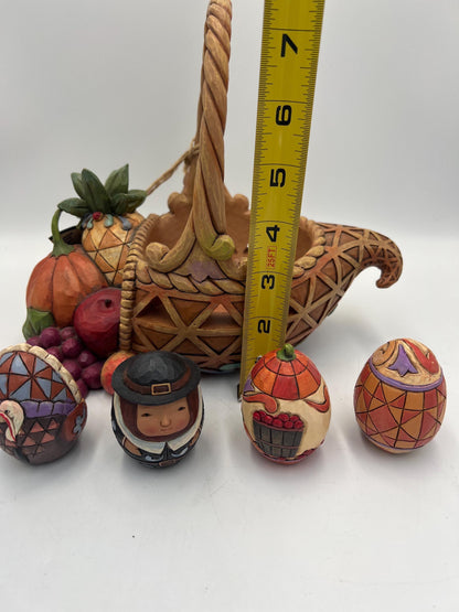 Jim Shore Heartwood Creek Cornucopia Set, Autumn Eggs (5 Pieces)