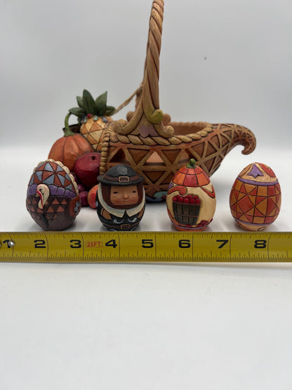 Jim Shore Heartwood Creek Cornucopia Set, Autumn Eggs (5 Pieces)