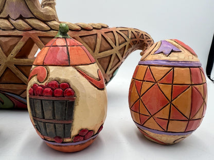 Jim Shore Heartwood Creek Cornucopia Set, Autumn Eggs (5 Pieces)