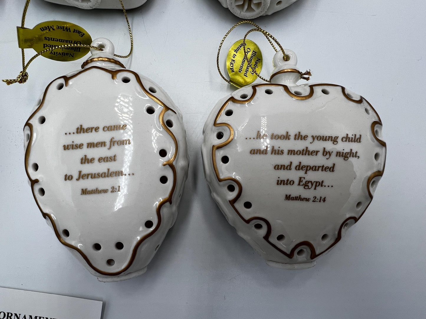 Nativity Ornament Collection: Hand-Painted Porcelain - 12 Pieces with Box