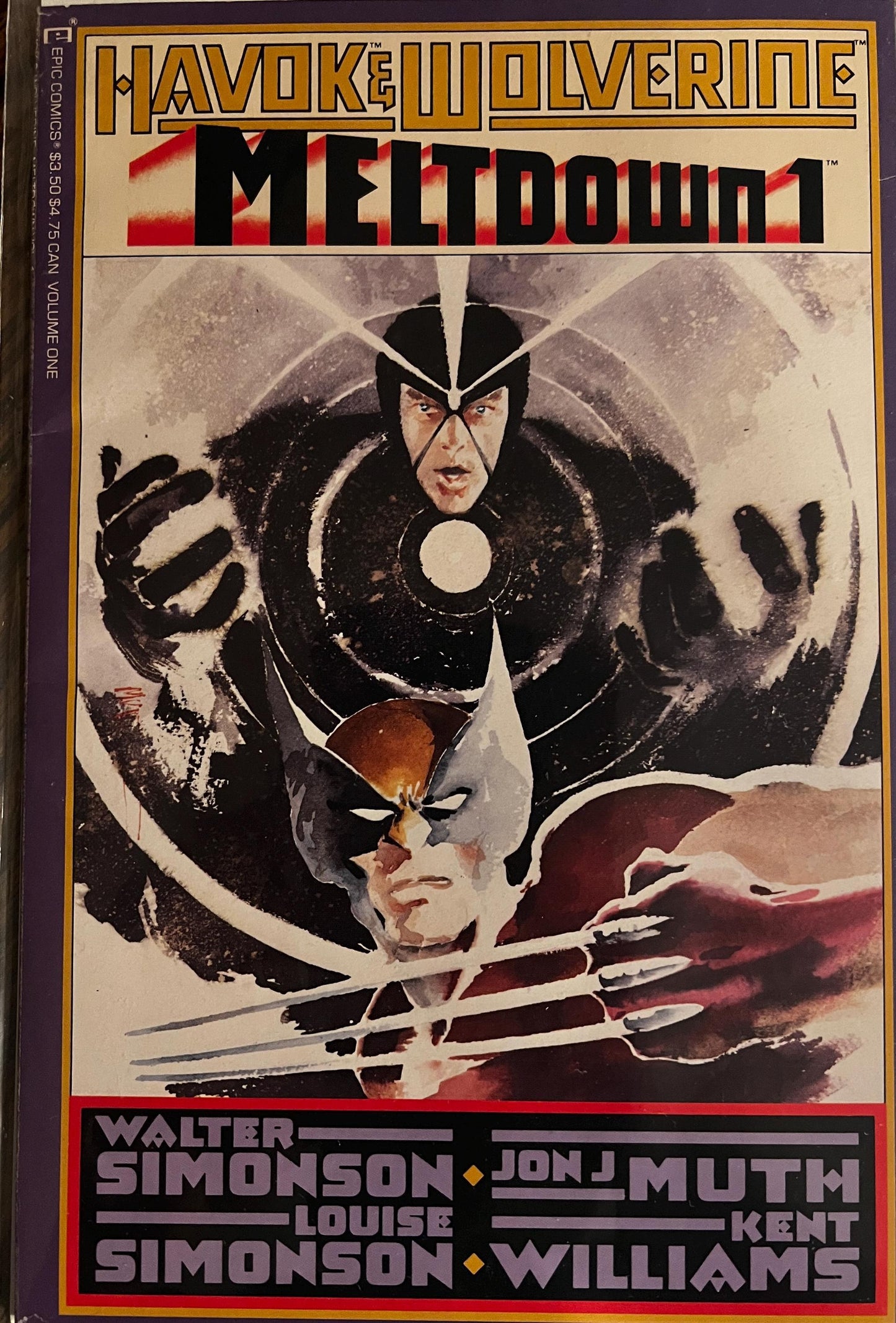 Havok & Wolverine: Meltdown Complete Set (1–4) Epic Comics Prestige Series Painted Art Simonson Muth