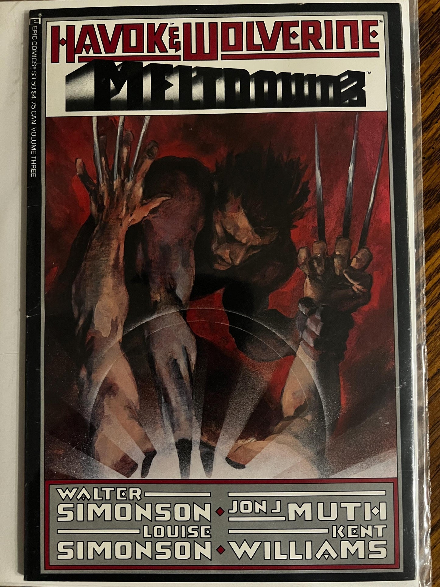 Havok & Wolverine: Meltdown Complete Set (1–4) Epic Comics Prestige Series Painted Art Simonson Muth