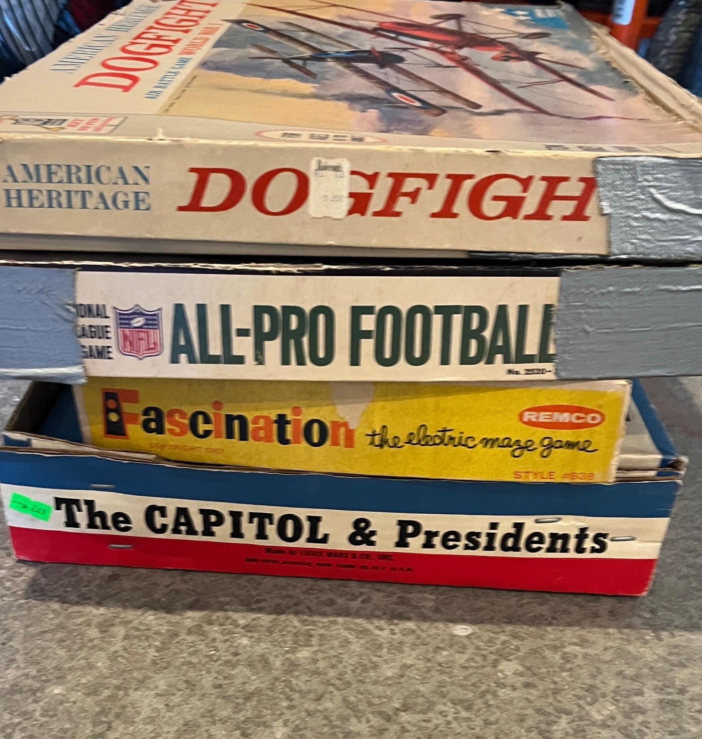 Board Games Vintage 1960s - Dogfight - Fascination - All Pro Football - Capitol and Presidents - Your Choice