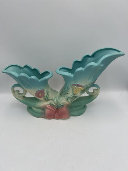 Hull Pottery Cornucopia Double Handled Vases, circa 1949 B13 13"