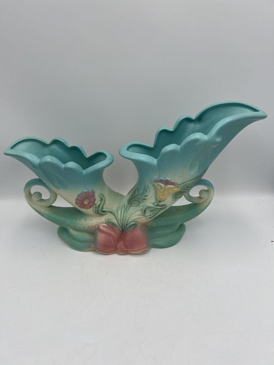 Hull Pottery Cornucopia Double Handled Vases, circa 1949 B13 13"
